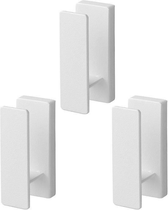 Unyqoos® Set van drie minimalistische wandhaken in wit voor veelzijdig gebruik
