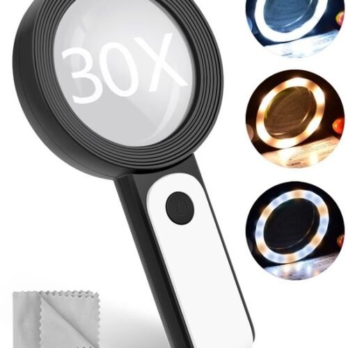 Unyqoos® Handzaam vergrootglas met LED-verlichting en dubbele lens voor nauwkeurig lezen