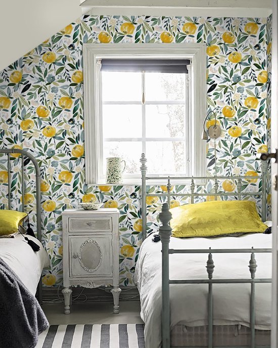 Unyqoos® Zelfklevend vintage bloemenbehang met aquarel motief voor muren en meubels