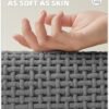 Unyqoos® Grijze badmat van chenille voor badkamer, douche en badkuip, 60 x 90 cm