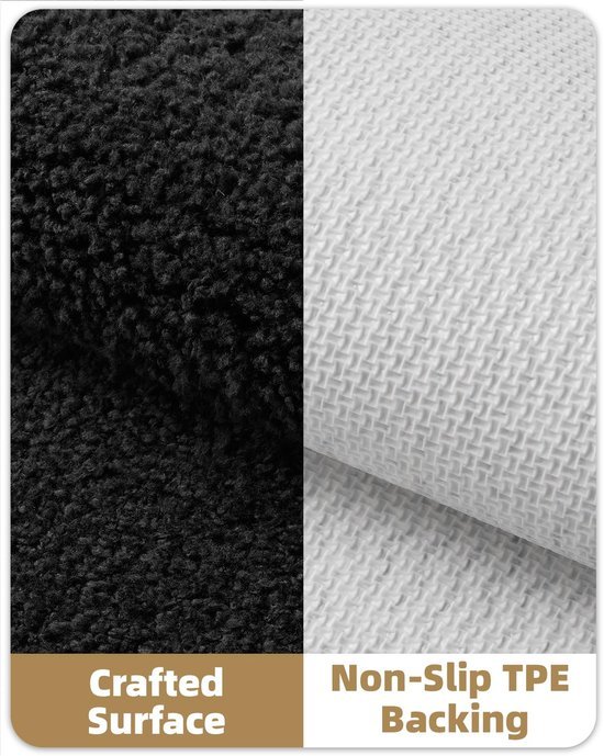 Unyqoos® Zwarte antislip badmat van microvezel 60x90 cm voor ultiem comfort