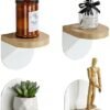 Unyqoos® Set van 4 elegante zwevende houten wandrekken voor diverse ruimtes