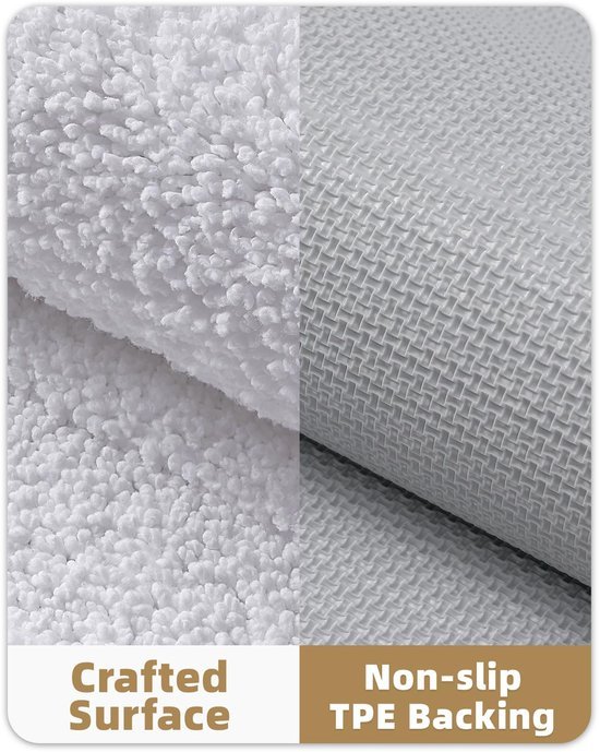 Unyqoos® Extra zachte witte badkamermat met antislip en hoge waterabsorptie