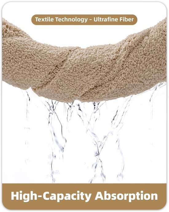Unyqoos® Beige wasbare badmat met antislip voor badkamer en douche