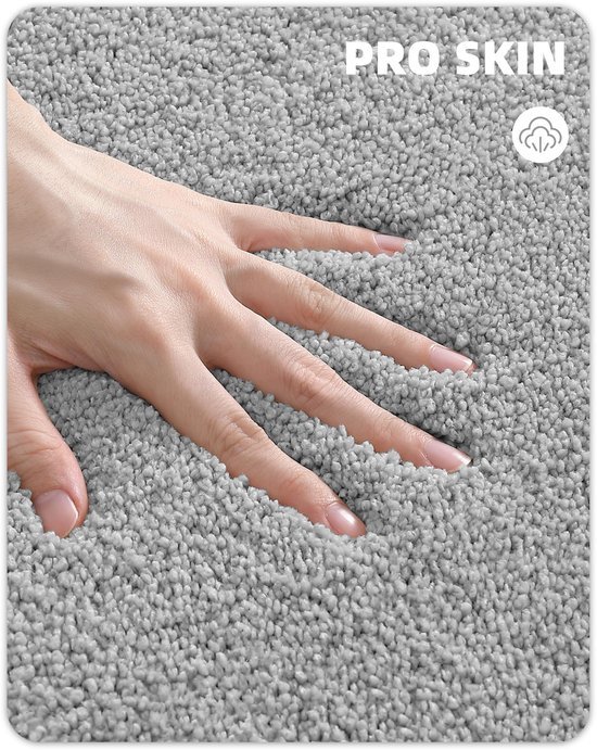 Unyqoos® Zachte Microvezel Badmat met Antislip en Hoge Waterabsorptie voor Badkamer, 40 x 60 cm, Lichtgrijs