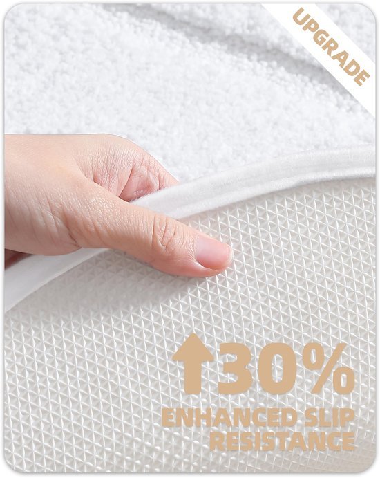 Unyqoos® Zachte en Absorberende Witte Badmat met Antislip Achterkant 50 x 80 cm
