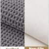 Unyqoos® Grijze badmat van chenille voor badkamer, douche en badkuip, 60 x 90 cm