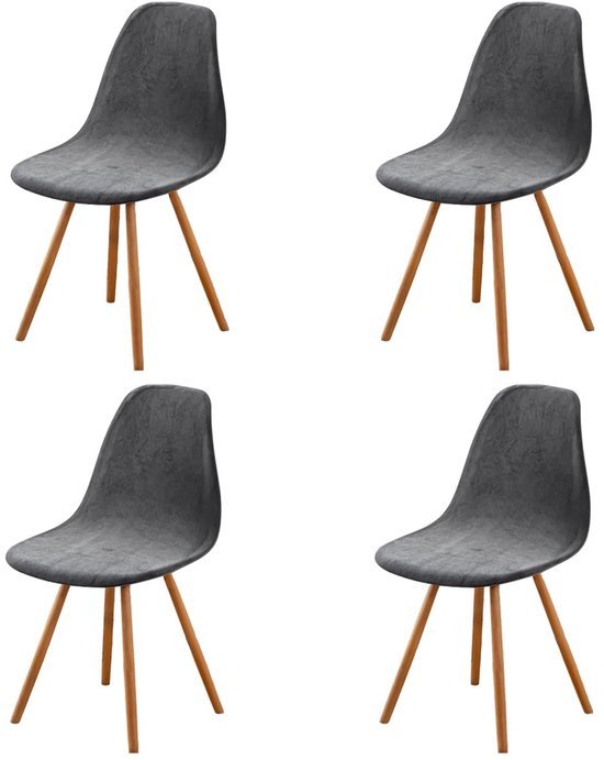 550x691-34.jpg Unyqoos® Set van 4 elegante grijze fluwelen stoelhoezen voor een stijlvolle eetkamer