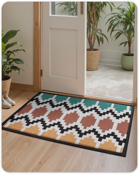 Unyqoos® Kleine deurmat met antislip en vuilopvang voor binnen en buiten gebruik, 32x59 cm