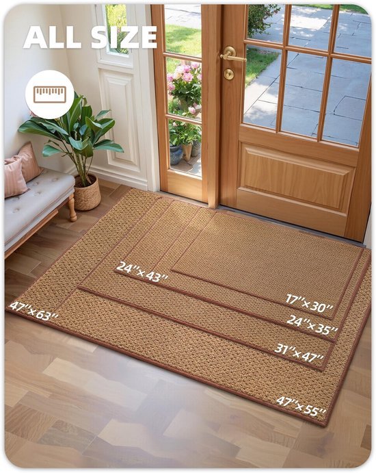 Unyqoos® antislip deurmat voor binnen en buiten, wasbaar en absorberend