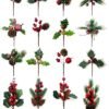 550x691-40.jpg Unyqoos® Set van 16 kunstmatige kersttakken met rode bessen voor decoratie