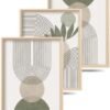 Unyqoos® Set van 3 Ingelijste Abstracte Canvas Wanddecoratie voor Moderne Interieurs 40x30