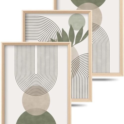 550x692-20.jpg Unyqoos® Set van 3 Ingelijste Abstracte Canvas Wanddecoratie voor Moderne Interieurs 40x30
