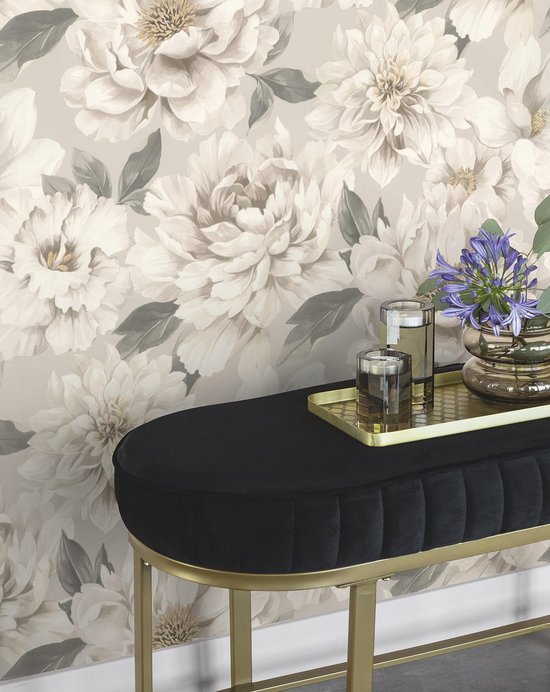 Unyqoos® Romantisch bloemenbehang in pastelkleuren voor elke ruimte in huis