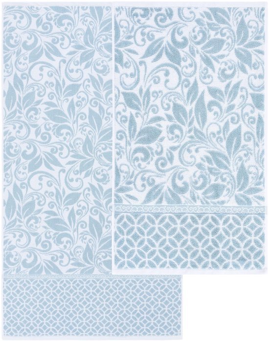 550x696-12.jpg Unyqoos® Zachte en luxe jacquard handdoekenset van 100% gekamd katoen voor badkamer