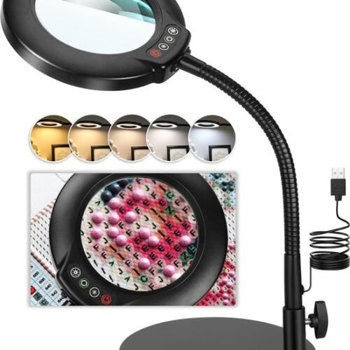 550x696-5.jpg Unyqoos® Verstelbare LED-verlichte vergrootglaslamp met flexibele zwanenhals en standaard
