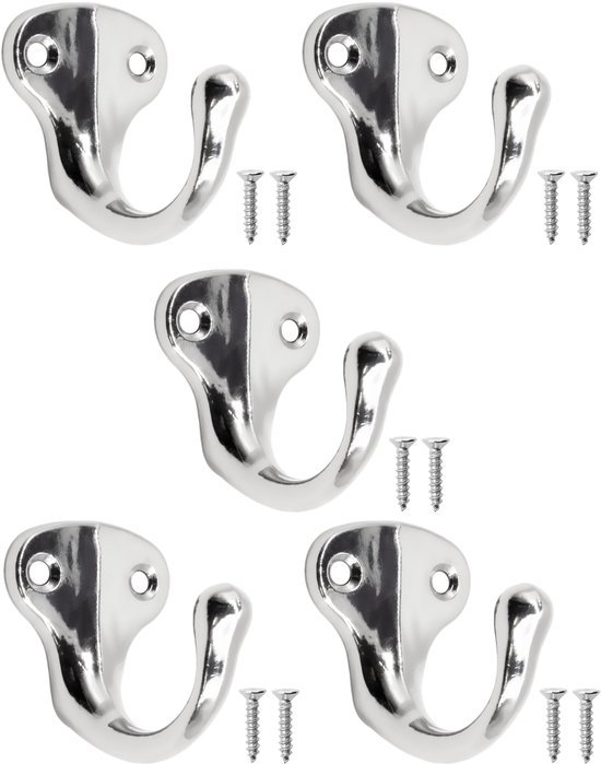 550x699-12.jpg Unyqoos® Set van vijf zilverkleurige wandhaken met klassiek design en afwerking