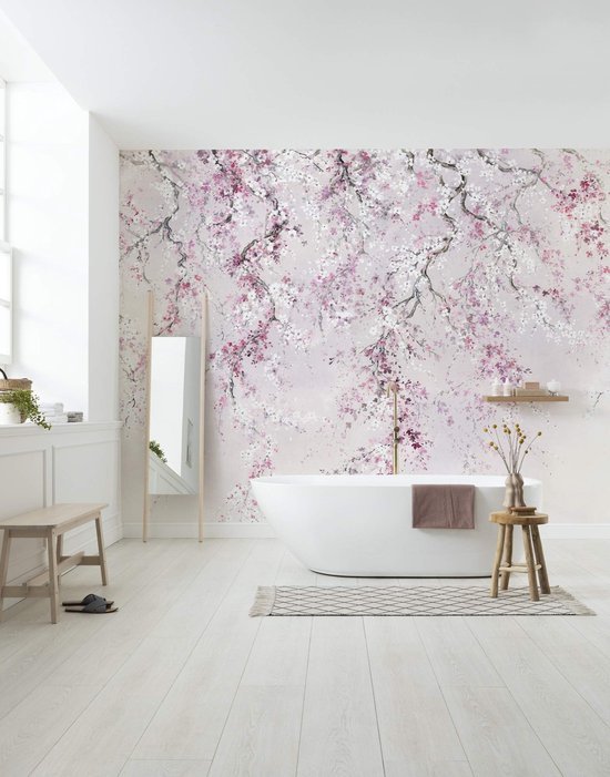 Unyqoos® Vliesbehang met Kersenbloesem Print voor Woonkamer of Slaapkamer Decoratie