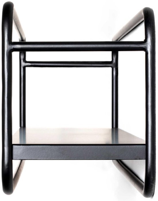 Unyqoos® Modern zwart metalen wandrek voor stijlvolle en efficiënte opslag