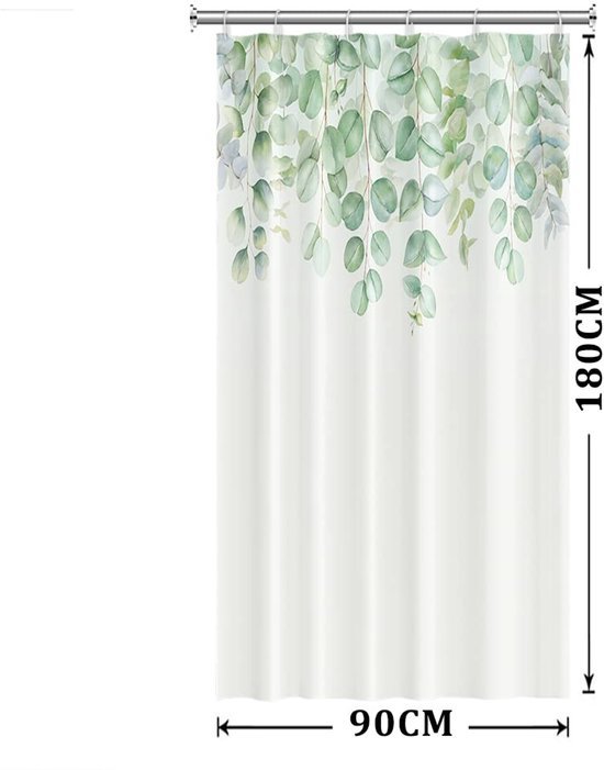 Unyqoos® Elegant Eucalyptus Douchegordijn met Waterdichte en Schimmelbestendige Polyester Stof
