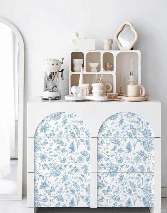 550x702-10.jpg Unyqoos® Zelfklevend blauw-wit bloemenpatroon vinylbehang voor diverse oppervlakken