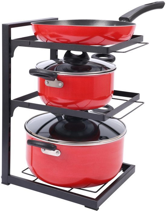 Unyqoos ® Pannenrek met Verstelbare Hoogtes en Stabiele Opstelling voor Keukenorganisatie