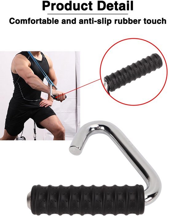 550x703-8.jpg Unyqoos® Zilverkleurige C-vormige handgreep voor veelzijdige krachttraining thuis en in de sportschool
