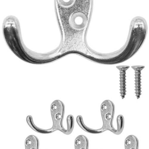 Unyqoos® Set van 5 stijlvolle dubbele haken voor garderobe en badkamer
