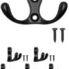 550x705-17.jpg Unyqoos® Set van vijf zwarte dubbele haken voor stijlvolle wandmontage