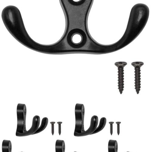 550x705-17.jpg Unyqoos® Set van vijf zwarte dubbele haken voor stijlvolle wandmontage