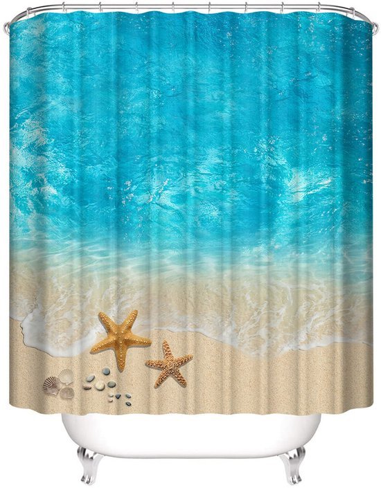 Unyqoos® Stijlvol Blauw 3D-Print Douchegordijn 180x200cm voor Verfrissende Badkamerervaring
