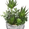 Unyqoos® Decoratieve kunstvetplanten in keramische pot voor huis en kantoor, groente, 29 cm