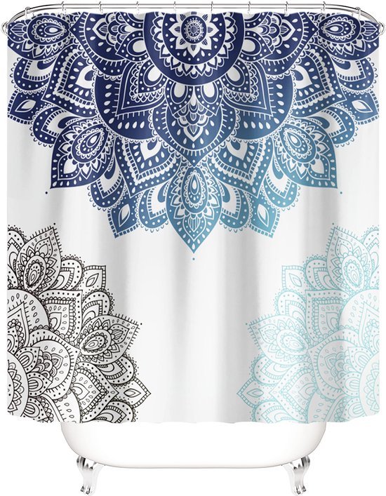 Unyqoos® Stijlvol Douchegordijn Met Boho Mandala Design En Waterafstotend Effect Voor Frisse Badkamerervaring