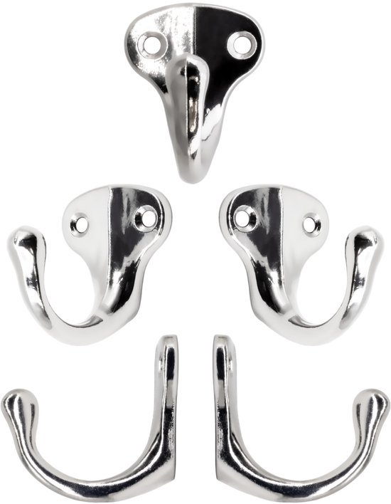 550x708-14.jpg Unyqoos® Set van vijf zilverkleurige wandhaken met klassiek design en afwerking