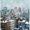 Unyqoos® Grote muurposter met winterse stadsgezichten van New York voor woonkamer