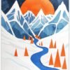 Unyqoos® Grote muurkunst poster met abstract winterlandschap in luxe kunstpapier
