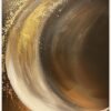 Unyqoos® Abstracte Muurkunst Poster in Goud en Oranje voor Woonkamer Decoratie, grijs-goud-oranje