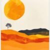 Unyqoos® Grote Boho Kunstposter met Abstract Landschap en Boom voor Woonkamerdecoratie