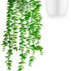 Unyqoos® Stijlvolle kunstmatige hangplant eucalyptus in elegante keramische pot, groente, 60cm