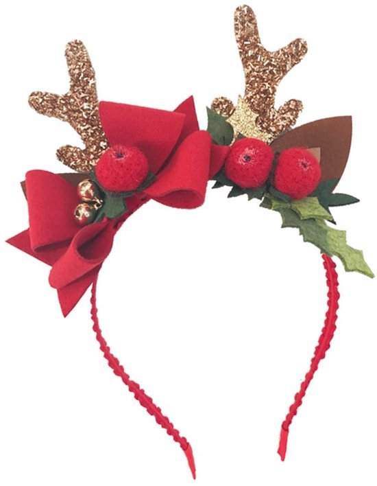 Unyqoos® Schattig rendier haarband met strik voor feestelijke kerstsfeer