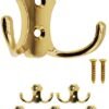 Unyqoos® Set van 5 gouden dubbele haken voor veelzijdig gebruik in huis