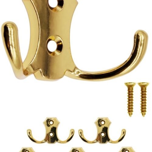 550x709-3.jpg Unyqoos® Set van 5 gouden dubbele haken voor veelzijdig gebruik in huis