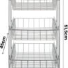 Unyqoos® Uitschuifbaar mandensysteem met drie lagen voor kasten van 40 cm breed