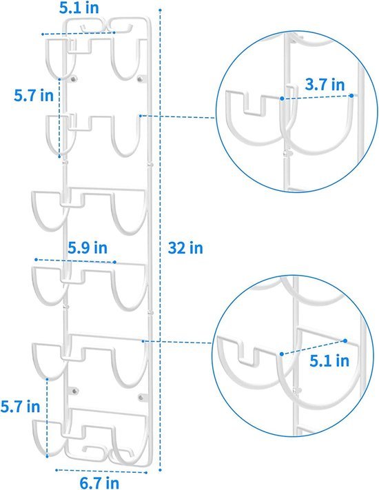 Unyqoos ® Stijlvolle Wandgemonteerde Handdoekhouder met 6 Compartimenten voor Badkamer en Huishoudelijk Gebruik