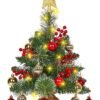 Unyqoos® Compacte Kunstkerstboom Met Verlichting en Decoraties Voor Binnen en Buiten