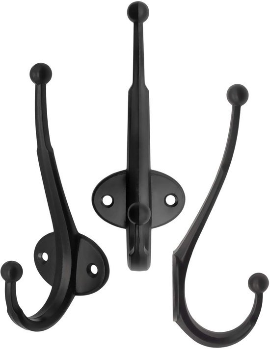 550x712-8.jpg Unyqoos® Set van drie stijlvolle zwarte ijzeren wandhaken voor veelzijdige organisatie