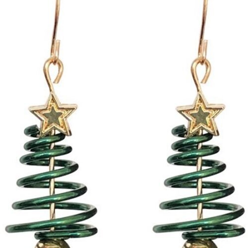 Unyqoos® Elegante spiraalvormige kerstboomoorbellen voor feestelijke gelegenheden