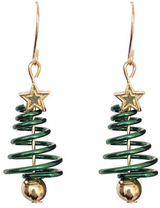 Unyqoos® Elegante spiraalvormige kerstboomoorbellen voor feestelijke gelegenheden