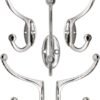 Unyqoos® Set van vijf elegante zilveren wandhaken voor diverse interieurstijlen