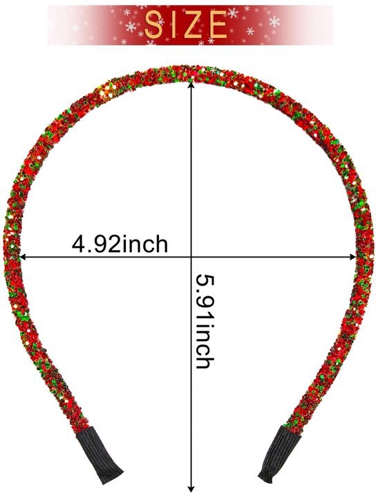 Unyqoos® Feestelijke haarband met pailletten voor kerst en andere gelegenheden